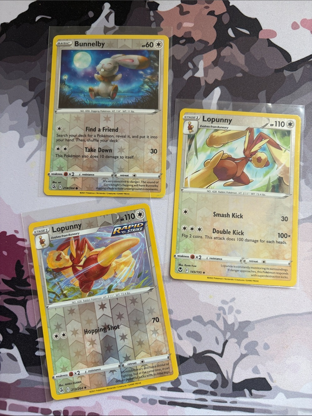 Bunnelby & Lopunny Pokémon Evolution Reverse Holo Card Lot 🐇 | 3 Cards ✨5/$25✨